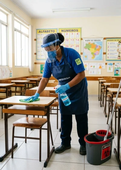 Segurança e Saúde do Trabalhador na Limpeza Escolar