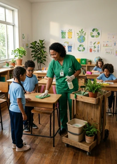 Sustentabilidade e Impacto Ambiental na Limpeza Escolar
